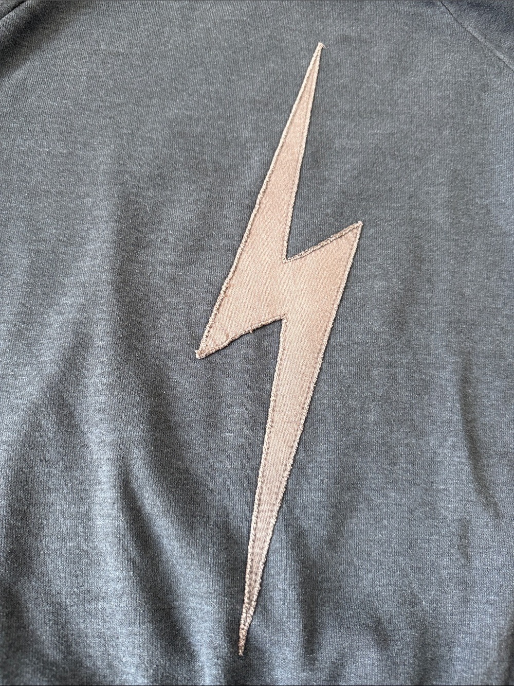 Aviator Nation Charcoal Lightning Bolt Neon Stripe Crew Sweatshirt size XS - Picture 7 of 10